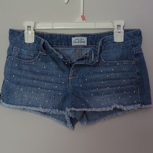 Aeropostale Blue Jean Shorts Distressed Cut-Off Style Y2k Sz 3/4